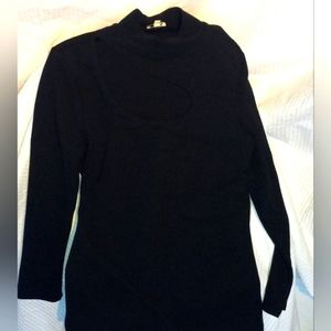 Ladies long sleeve, fitted black shirt